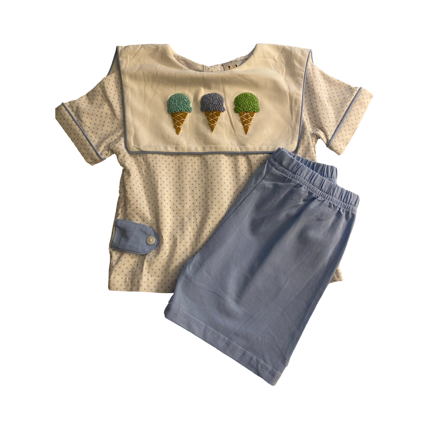 Ice Cream French Knot Boys Set